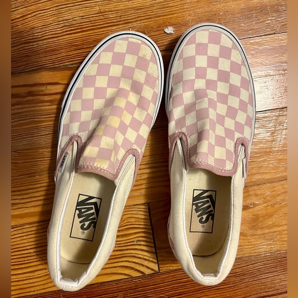 Vans classic slip-on pink checkered shoes - Picture 3 of 6